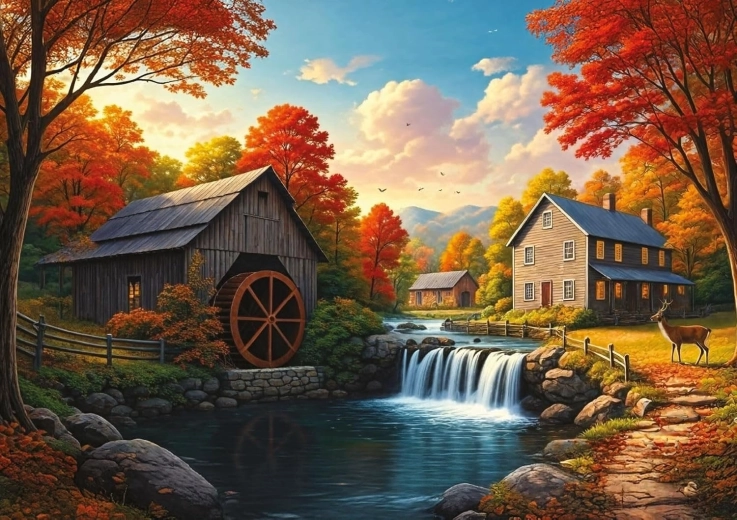 Gát melletti szarvas puzzle, 1000 darab
