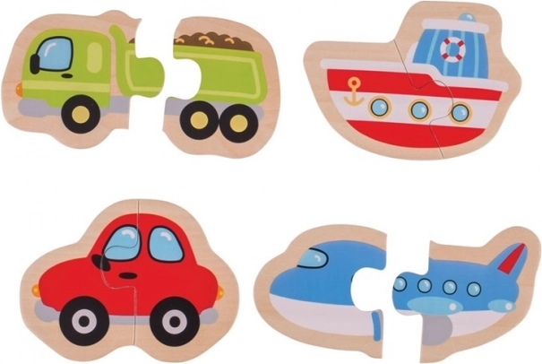 Egyszerű fa puzzle Közlekedési eszközök – BIGJIGS TOYS
