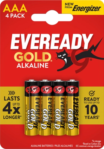 AAA ENERGIZER Eveready Gold elemek, 4 db
