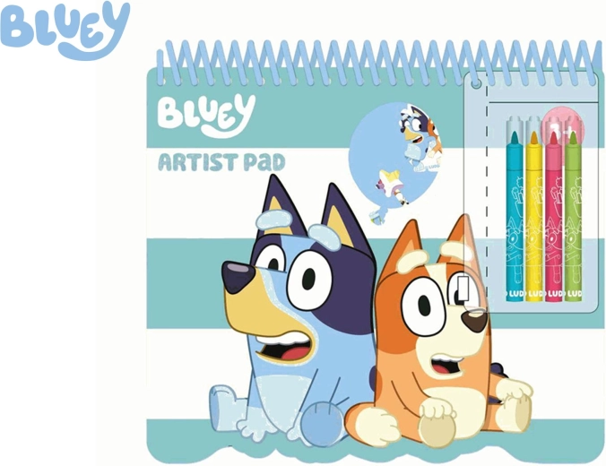 Bluey színezőkészlet sablonokkal, matricákkal és filctollakkal
