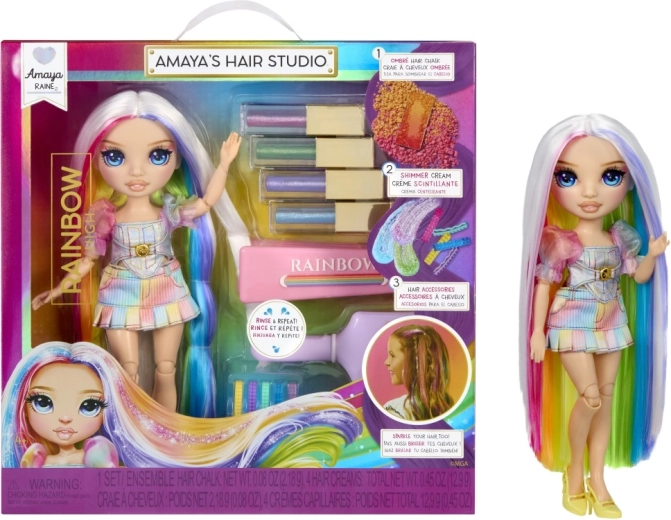 Rainbow High hajstúdió Amaya Raine babával