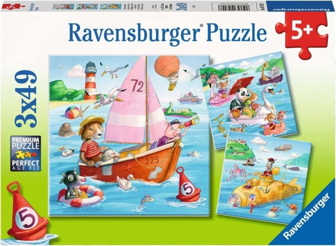 Ravensburger puzzle Állatok és vízi járművek 3x49 darab