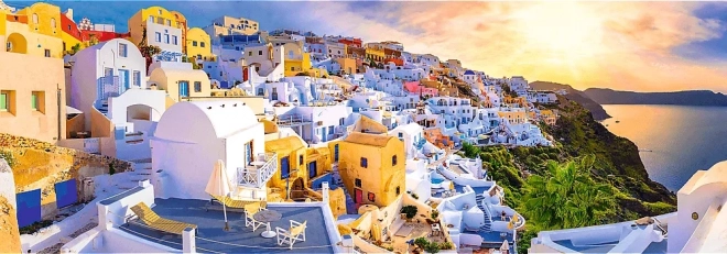 Panorámaképes puzzle Santorini naplemente 1000 darab