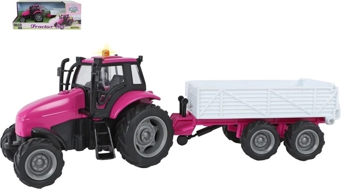 Traktor utánfutóval, fény- és hangeffektekkel, 25 cm