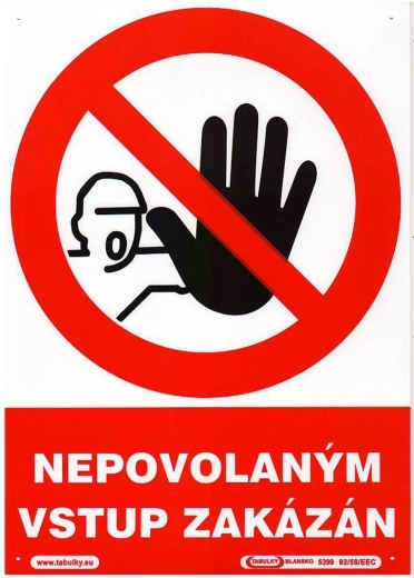 Biztonsági tábla Illetékteleneknek belépni tilos A4 műanyag