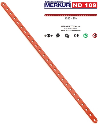 Merkur pótalkatrész ND109 – fém pántok 25 lyukkal (25 db)