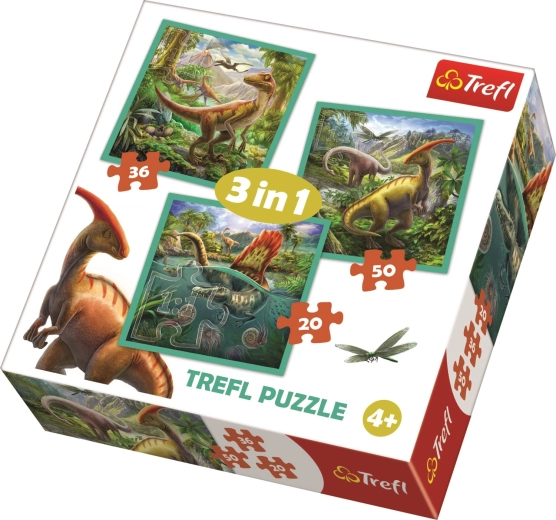 Puzzle 3 az 1-ben – A dinoszauruszok csodálatos világa TREFL