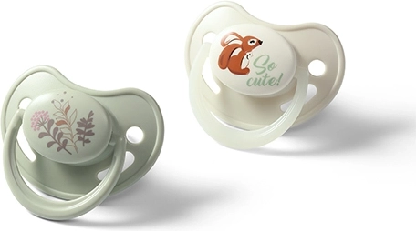 BabyOno szilikon anatómiai cumik 6–18 hónaposoknak, 2 db (nappali + világítós)