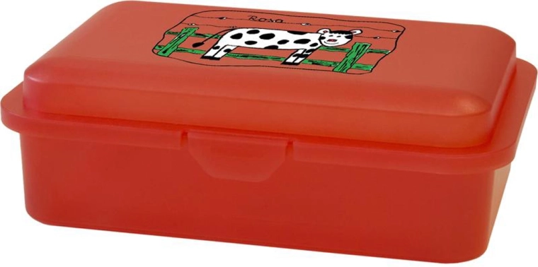 Műanyag uzsonnás doboz nyomott mintával 16 × 11 × 5,5 cm