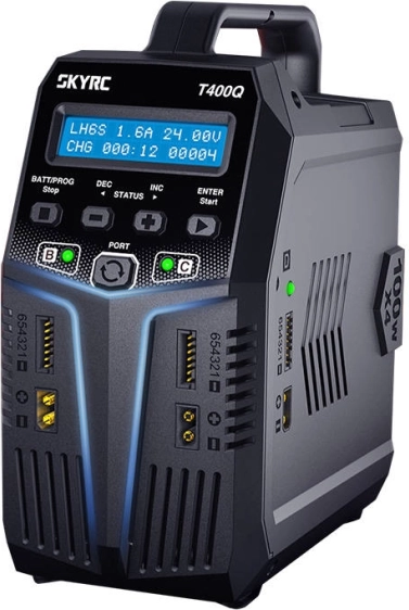 Négycsatornás intelligens töltő SKYRC T400Q 4×100 W