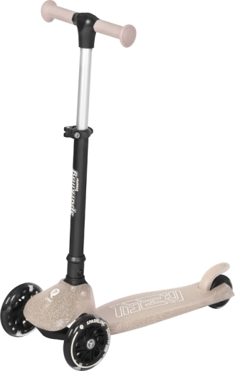 QPlay Sparkling nude pink LED kerekű gyermekroller