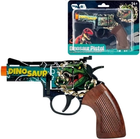 Fém kupakos revolver dinoszaurusz mintával