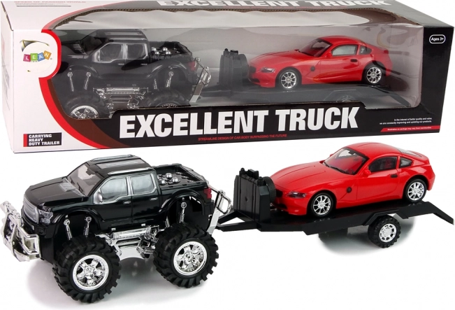 Fekete Monster Truck Fehér Truck Készlet 58 cm