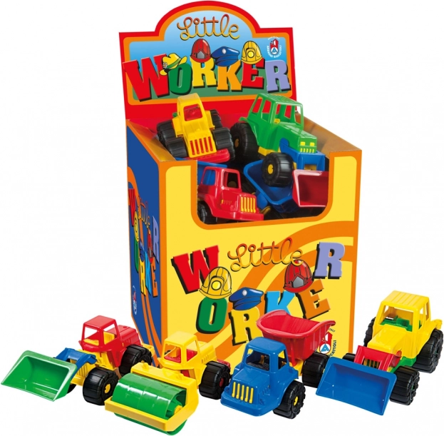 Színes homokozós építőautó