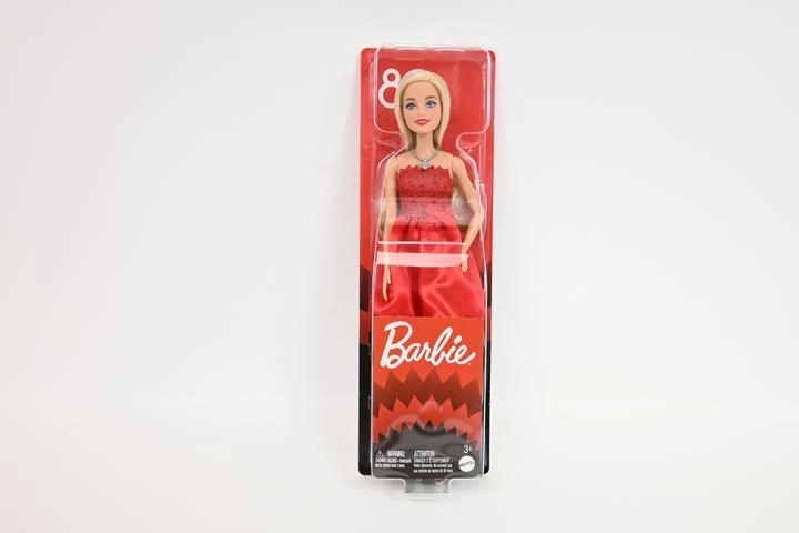 Mattel Barbie baba a 80. évfordulóra rubinvörös ruhában