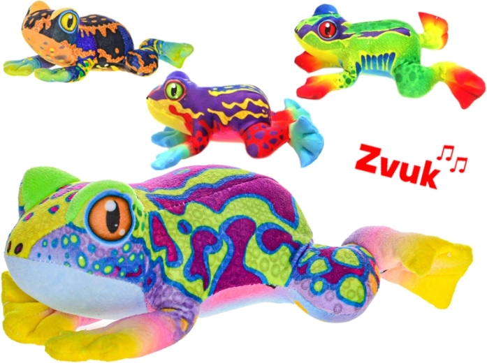 Plüss béka hanggal 20 cm