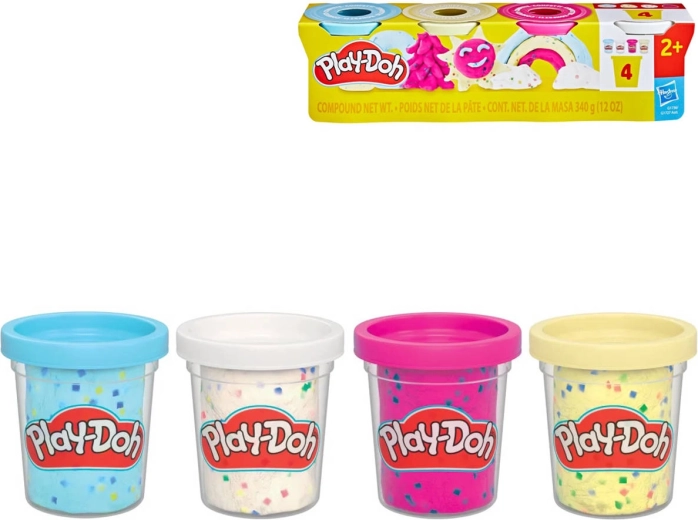 Play-Doh gyurma konfettivel, 4 tégely – 4 db