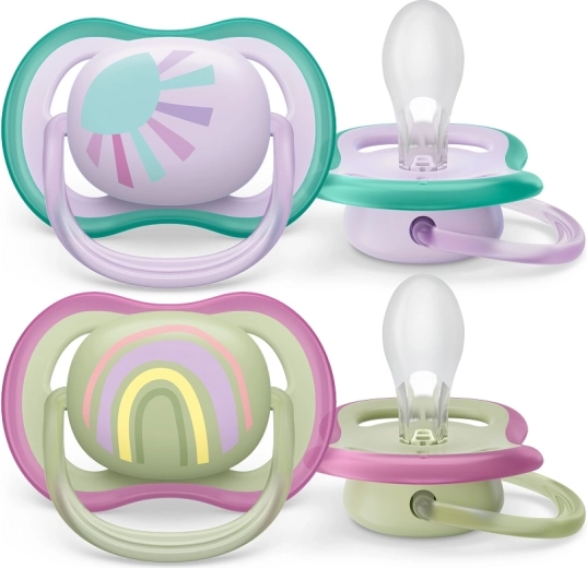 Philips AVENT Ultra Air szivárványos cumi lányoknak, 0–6 hónapos korig, 2 darab
