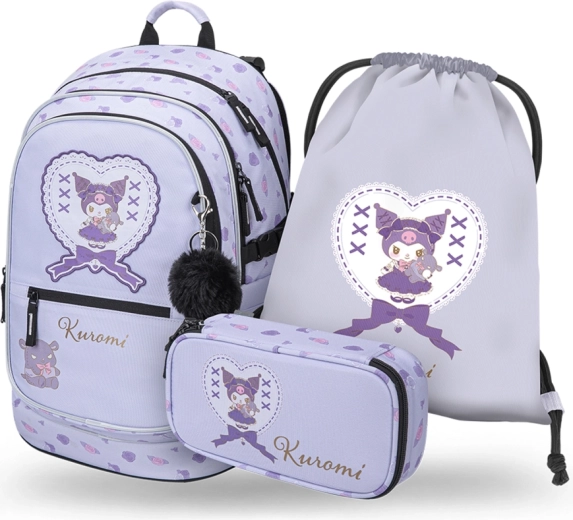 Baagl iskolai szett 3 részes Core Kuromi Sweet One (hátizsák, tolltartó, tornazsák) GRS