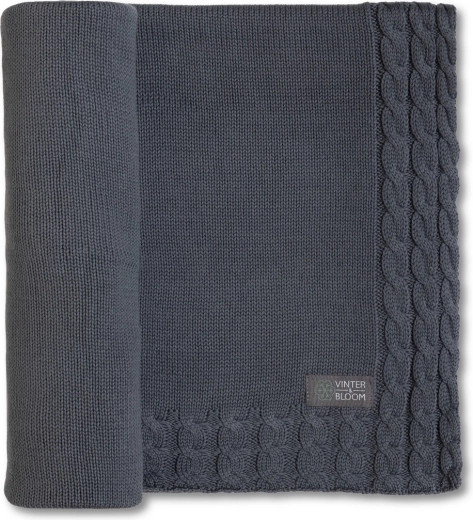Vinter & Bloom Joy organic steel grey takaró