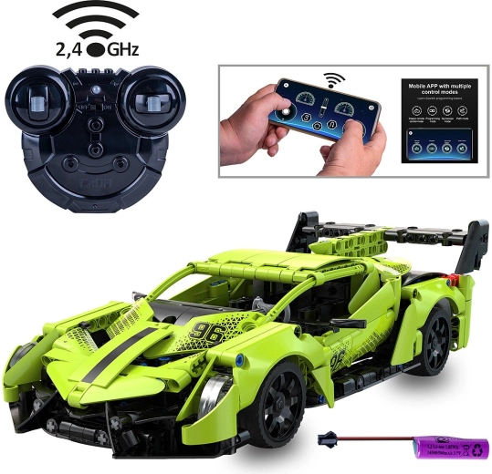 CaDA Phantom Ghost RC szuperautó-építőkészlet 1:14 zöld