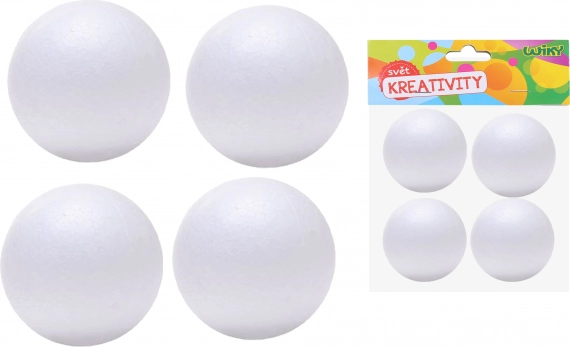 Dekoratív polisztirol gömb 7 cm, 4 db