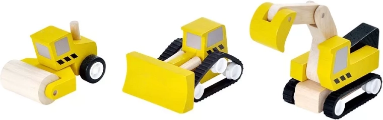 PlanToys építőipari járművek autópályához