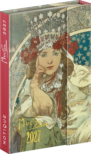 Notique heti mágneses napló Alfons Mucha 2027 11 × 16 cm