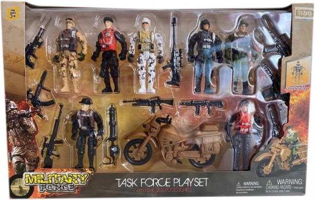 Nagy STARX katonai készlet motorkerékpárral