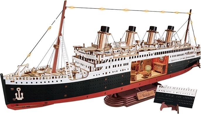 RoboTime 3D fa kirakó – örök Atlanti-óceáni út 1912 (óceánjáró hajó modell LED-del)