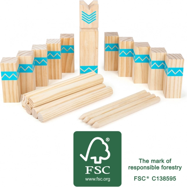 Viking játék Kubb fából
