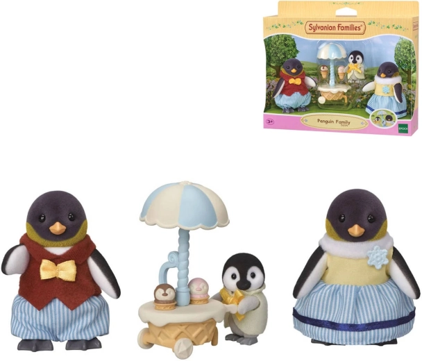 Sylvanian Families pingvincsalád fagylaltos kocsival – 3 db