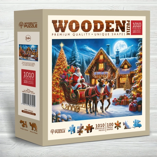 WOODEN CITY Fa puzzle Santa Klaus érkezik 1010 darab