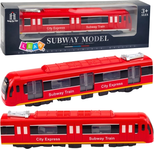 Metro vonat City Express fényekkel és hangokkal, piros