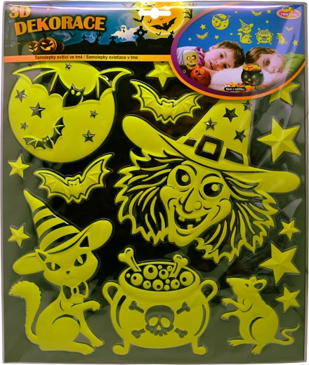 Világító 3D boszorkányos matricák Sparkys