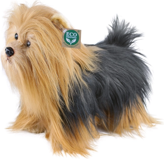 Álló plüss yorkshire terrier, 30 cm, környezetbarát