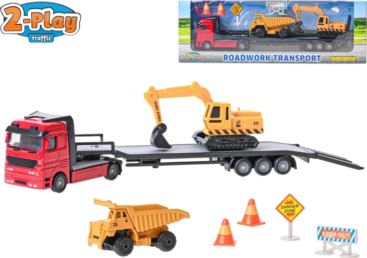 2-Play Traffic építőipari rakodógép 25 cm – fém és műanyag, szabadonfutó