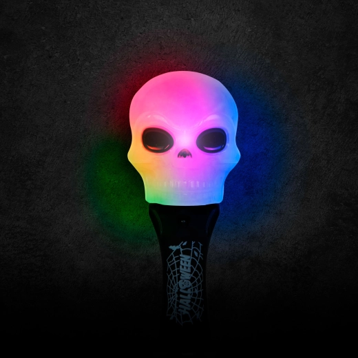 Elemes Halloween LED lámpa koponya alakban
