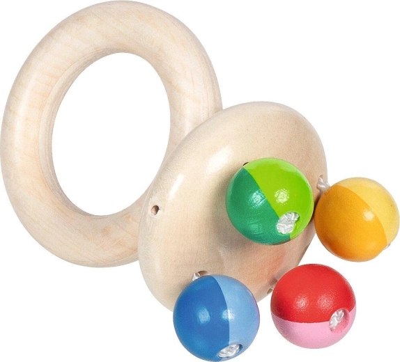 Fa kézicsörgő Touch ring rattle rainbow - 1 db