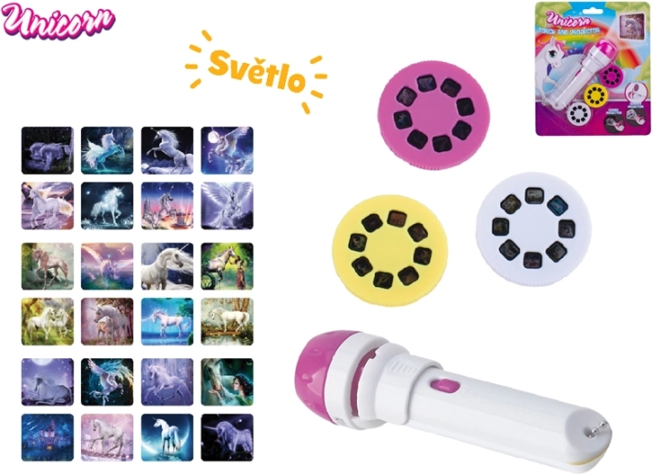 Unicorn vetítős zseblámpa unikornis képekkel