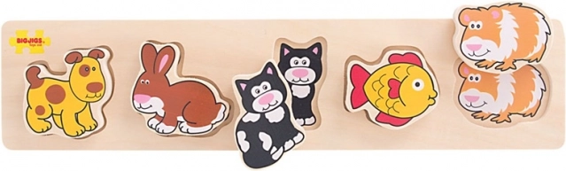 BIGJIGS fa beillesztős puzzle – háziállatok