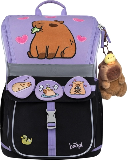 Baagl Zippy iskolatáska kapibara motívummal