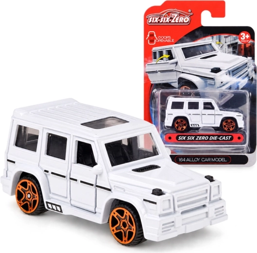 Nyitható ajtós, 1:64 méretarányú fém terepjáróautó-modell