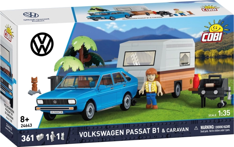 Cobi Volkswagen Passat b1 lakókocsival 1:35 (361 db alkatrész)