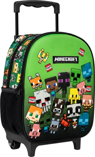 Kerekes Minecraft hátizsák 32 cm zöld - 1 db