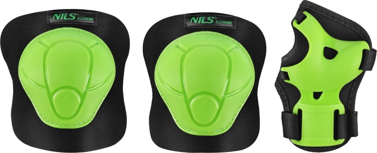 NILS Extreme H210 zöld görkorcsolya- és gördeszka védőfelszerelés szett – XS