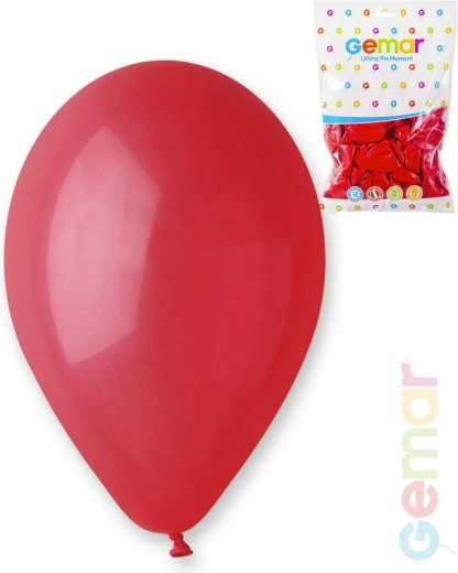 Pasztell latex lufi Gemar piros 26 cm - 1 db