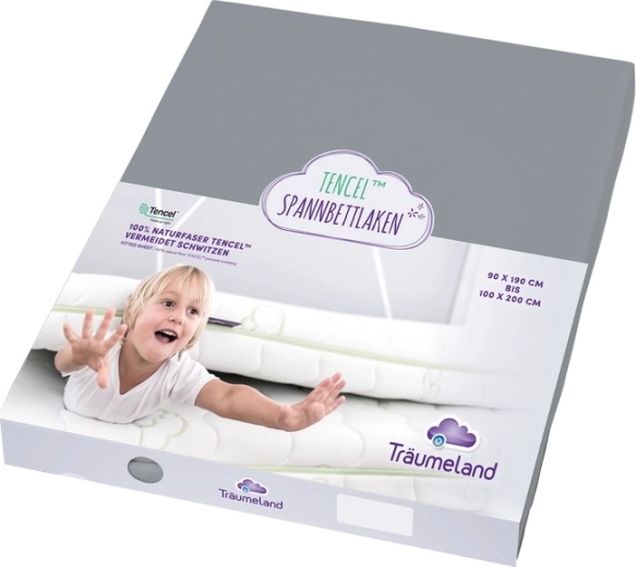 Träumeland lepedő junior ágyhoz Tencel 90 × 200 cm, antracit
