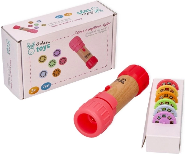 Adam Toys rózsaszín gyerek zseblámpa projektorral