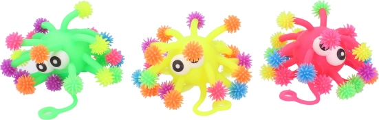 Színes pattogó labda szemekkel, 11 cm